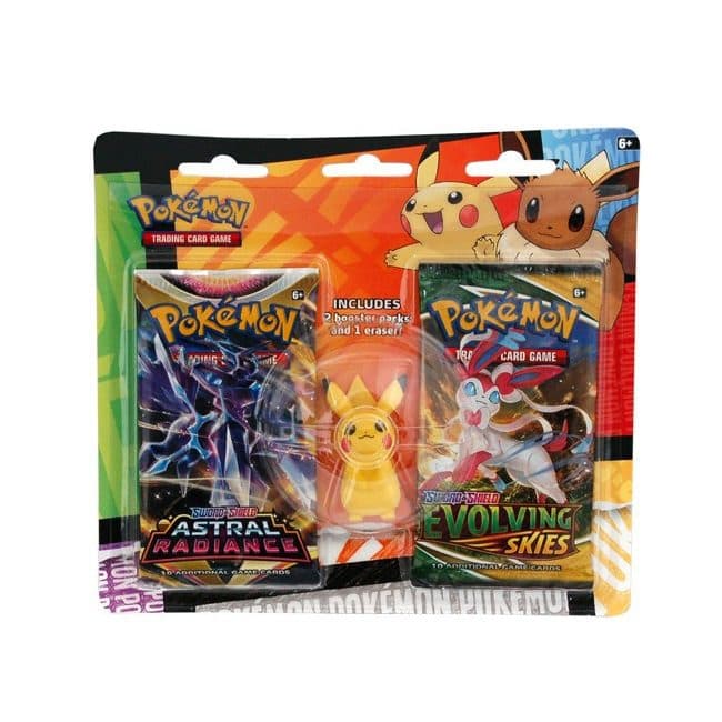 Back to School Pikachu Eraser 2 Pack Blister